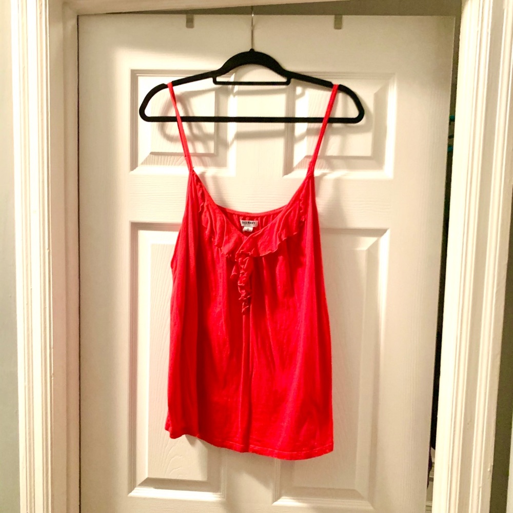 Old Navy Red Ruffle Tank Camisole Flowy Summer Top XXL